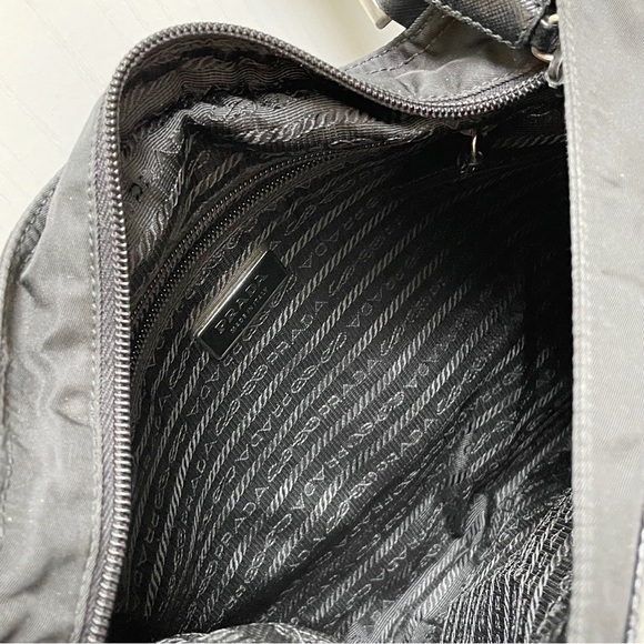 Prada black Tessuto nylon triangle logo front pocket crossbody shoulder bag - Picture 8 of 12
